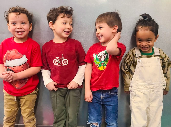 Child sitting together in preschool